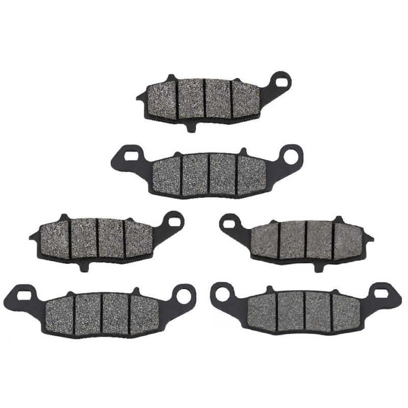 2 Kit plaquettes frein Av G, Av D et Ar Pour Kawasaki Vulcan 1500 Classic  de 2000 à 2002 - Image 2