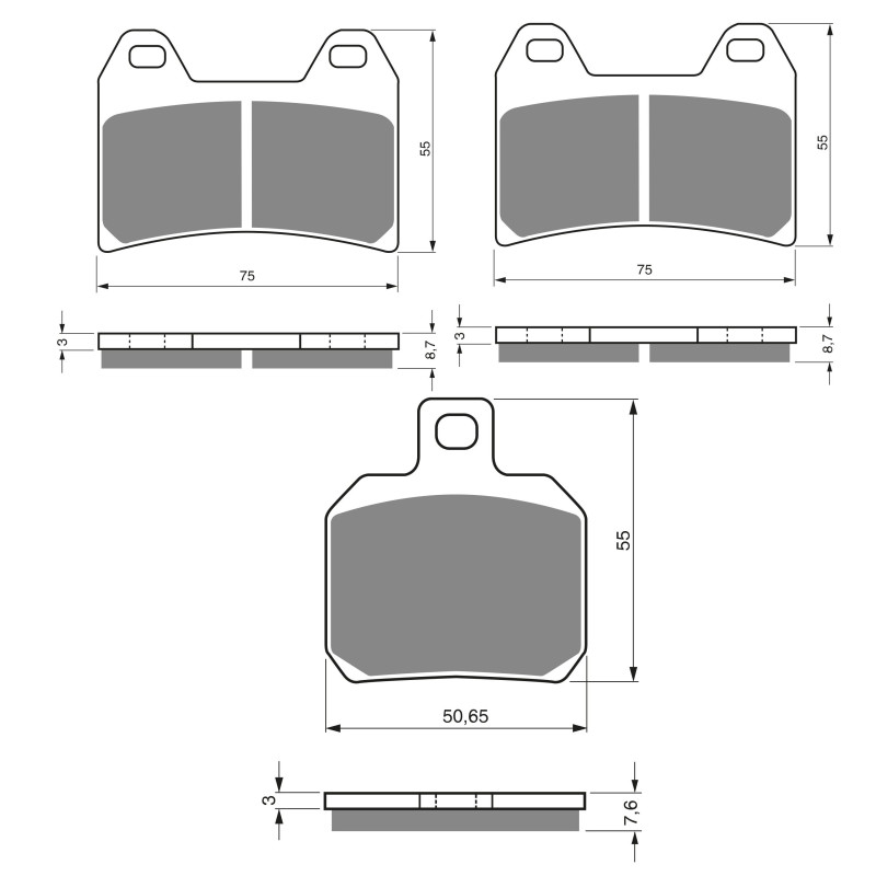 2 Kit plaquettes frein Av G, Av D et Ar Pour Ducati Supersport 750 SS Sport de 1999 à 2002 - Image 3