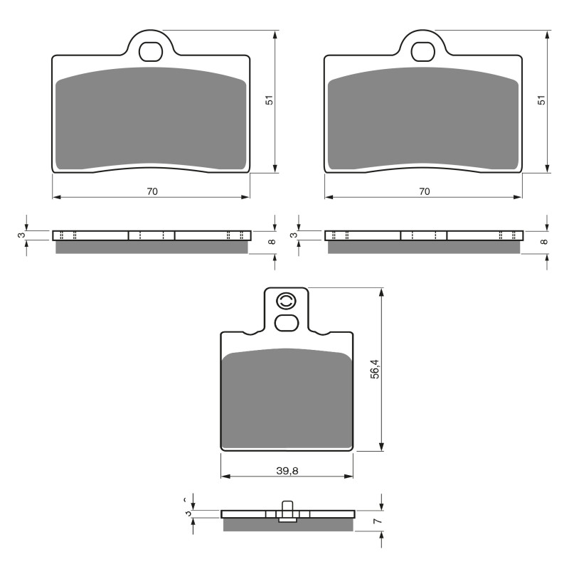 2 Kit plaquettes frein Av G, Av D et Ar Pour Laverda Ghost 650  de 1992 à Nc - Image 3