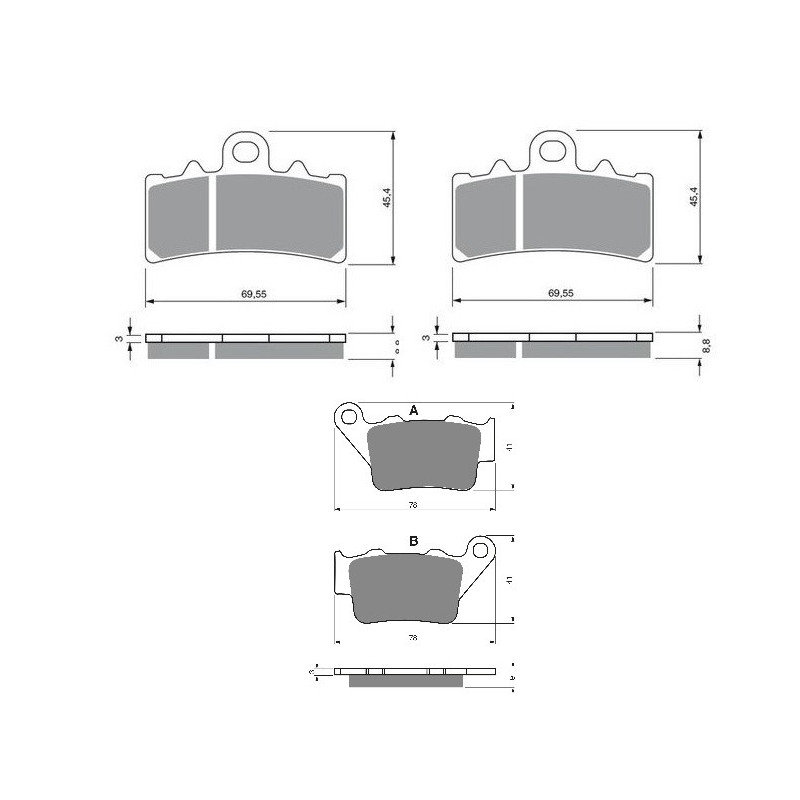 2 Kit plaquettes frein Av G, Av D et Ar Pour Bmw C 400 GT  de 2018 à 2025 - Image 3