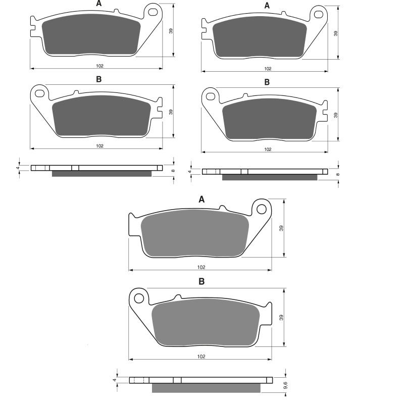 2 Kit plaquettes frein Av G, Av D et Ar Pour Bmw C Evolution  de 2013 à 2020 - Image 3