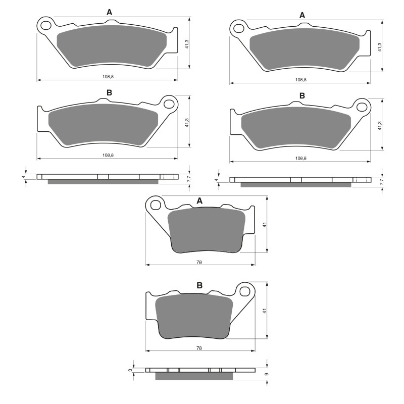 2 Kit plaquettes frein Av G, Av D et Ar Pour Bmw F 900 GS Adventure  de 2024 à 2025 - Image 3