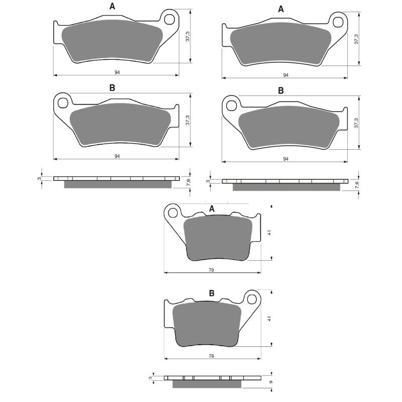 2 Kit plaquettes frein Av G, Av D et Ar Pour Bmw F 850 GS Adventure  de 2019 à 2023 - Image 3