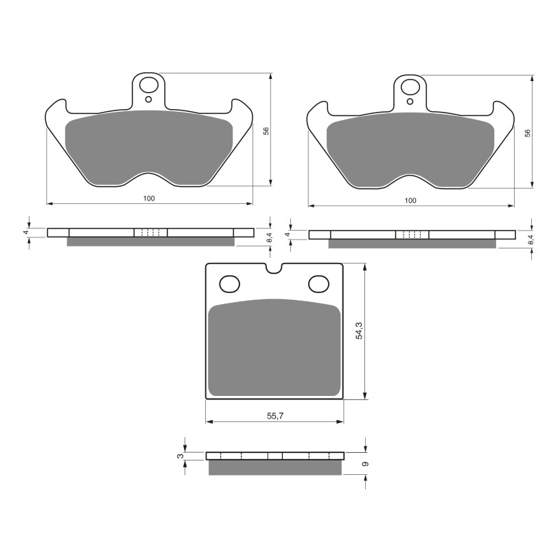 2 Kit plaquettes frein Av G, Av D et Ar Pour Bmw K 1  de 1988 à 1993 - Image 3