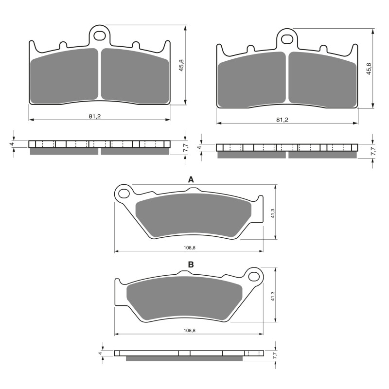 2 Kit plaquettes frein Av G, Av D et Ar Pour Bmw K 1600 GT  de 2010 à 2023 - Image 3
