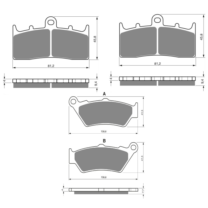2 Kit plaquettes frein Av G, Av D et Ar Pour Bmw K 1600 GT  de 2024 à 2024 - Image 3