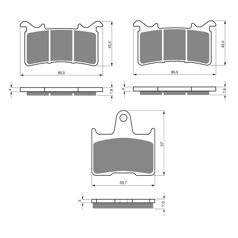 2 Kit plaquettes frein Av G, Av D et Ar Pour Bmw M 1000 RR  de 2020 à 2025 - Image 3