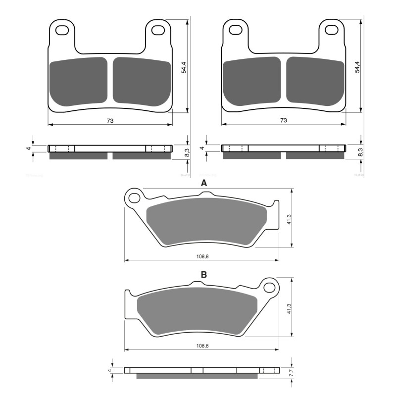 2 Kit plaquettes frein Av G, Av D et Ar Pour Bmw R 1250 GS Adventure  de 2019 à 2024 - Image 3