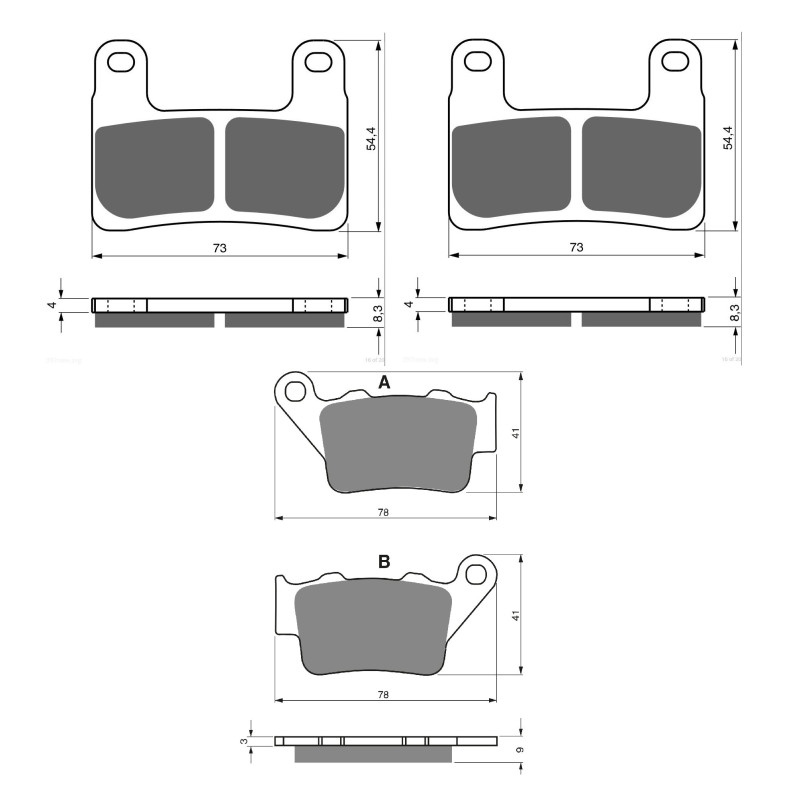 2 Kit plaquettes frein Av G, Av D et Ar Pour Bmw S 1000 RR Sport Etrier Hayes  de 2015 à 2021 - Image 3