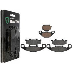2 Kit plaquettes frein Av G, Av D et Ar Pour Kawasaki KLE 250  de 1997 a 2001