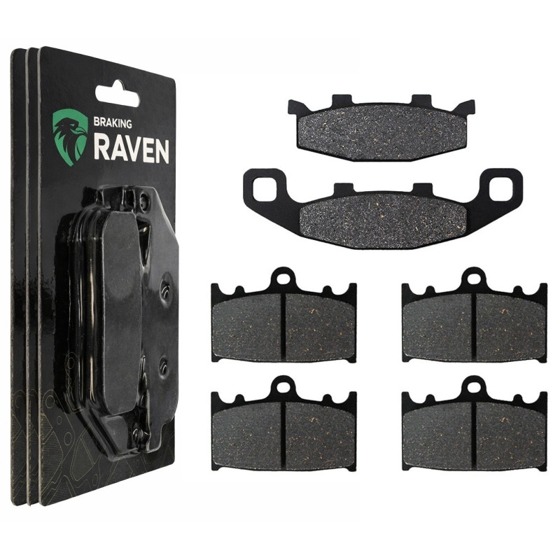 2 Kit plaquettes frein Av G, Av D et Ar Pour Kawasaki GPZ 900R  de 1990 a 1993