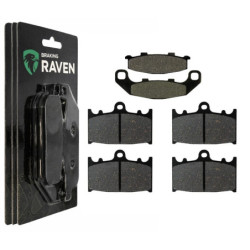 2 Kit plaquettes frein Av G, Av D et Ar Pour Kawasaki KR-1S 250  de 1990 a 1991