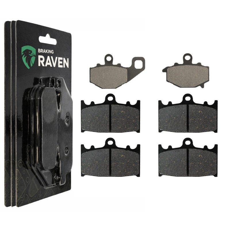 2 Kit plaquettes frein Av G, Av D et Ar Pour Kawasaki Ninja ZX-9R 900  de 1994 a 1995