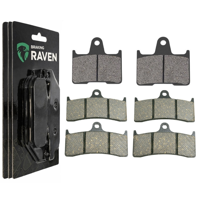 2 Kit plaquettes frein Av G, Av D et Ar Pour Kawasaki Ninja ZX-7RR 750  de 1996 a 1997