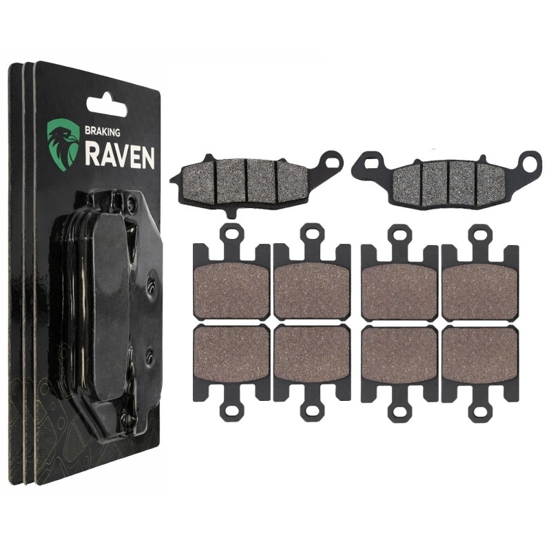 2 Kit plaquettes frein Av G, Av D et Ar Pour Kawasaki Vulcan 1600 Mean Streak  de 2005 a 2007