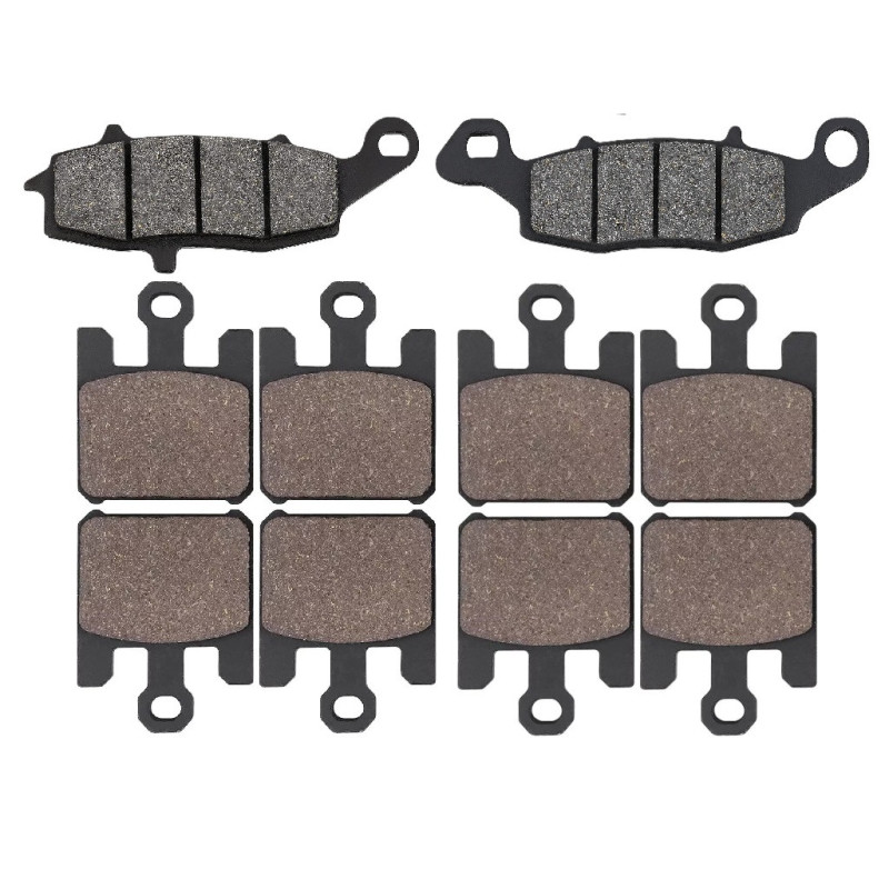 2 Kit plaquettes frein Av G, Av D et Ar Pour Kawasaki Vulcan 1600 Mean Streak  de 2005 a 2007 - Image 2