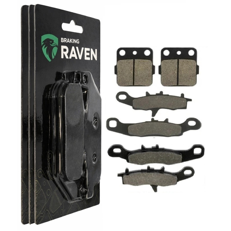 2 Kit plaquettes frein Av G, Av D et Ar Pour Kawasaki KFX 450R  de 2008 a 2014