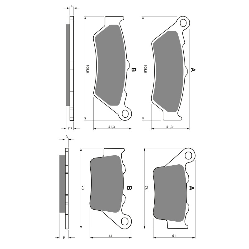 2 Kit plaquettes frein Avant et Arrière Pour Bmw C1 125  de 1999 à 2003 - Image 3
