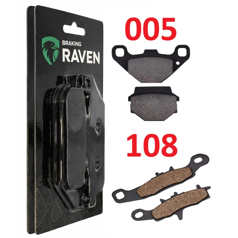 2 Kit plaquettes frein Av G, Av D et Ar Pour Kawasaki Super Sherpa 250  de 1997 à 2007