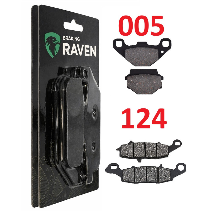 2 Kit plaquettes frein Av G, Av D et Ar Pour Kawasaki ZR 250 Balius  de 1997 à 2007