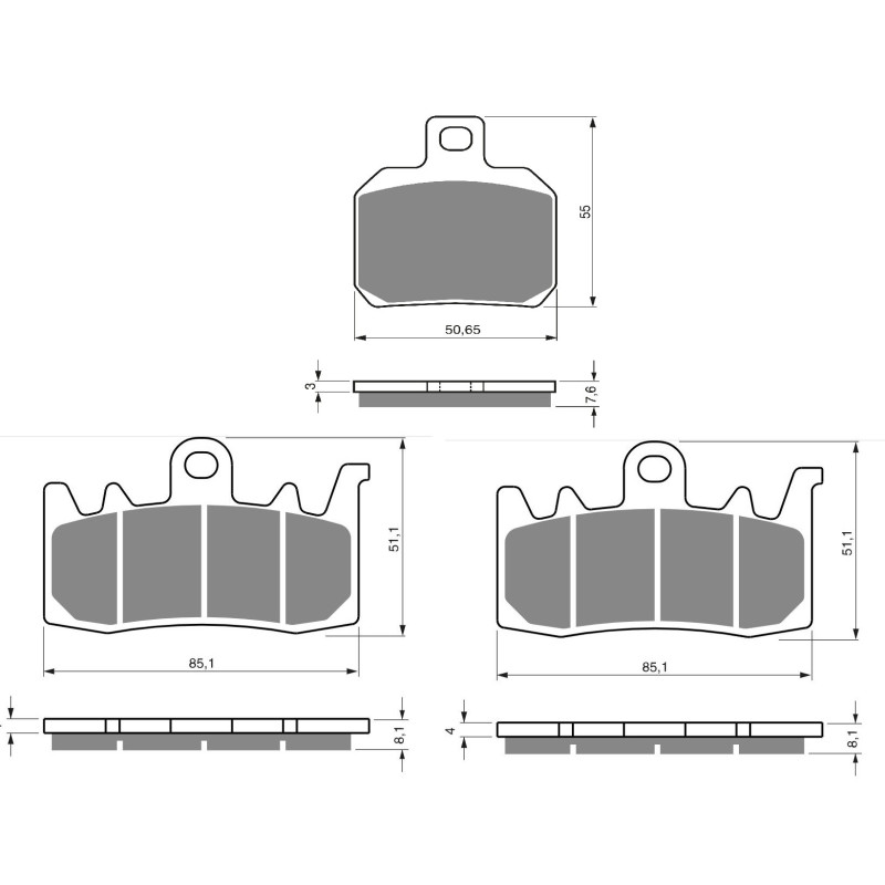 2 Kit plaquettes frein Av G, Av D et Ar Pour Ducati Superbike 955 Panigale Corse de 2018 a 2019 - Image 3