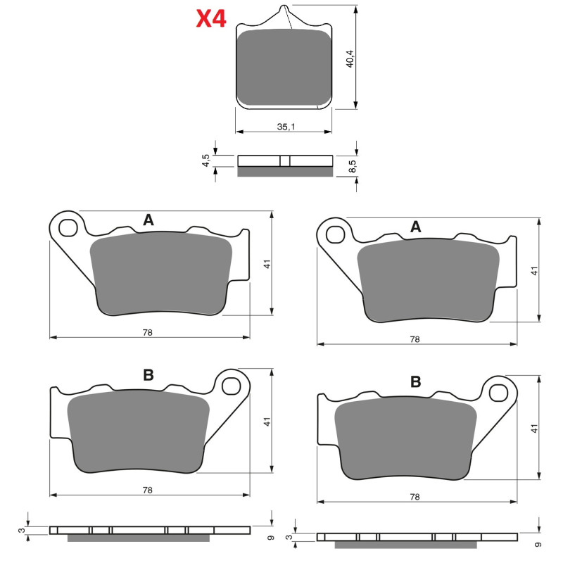 2 Kit plaquettes frein Av G, Av D et Ar Pour Triumph Daytona 765 Moto 2 de 2020 a Nc - Image 3