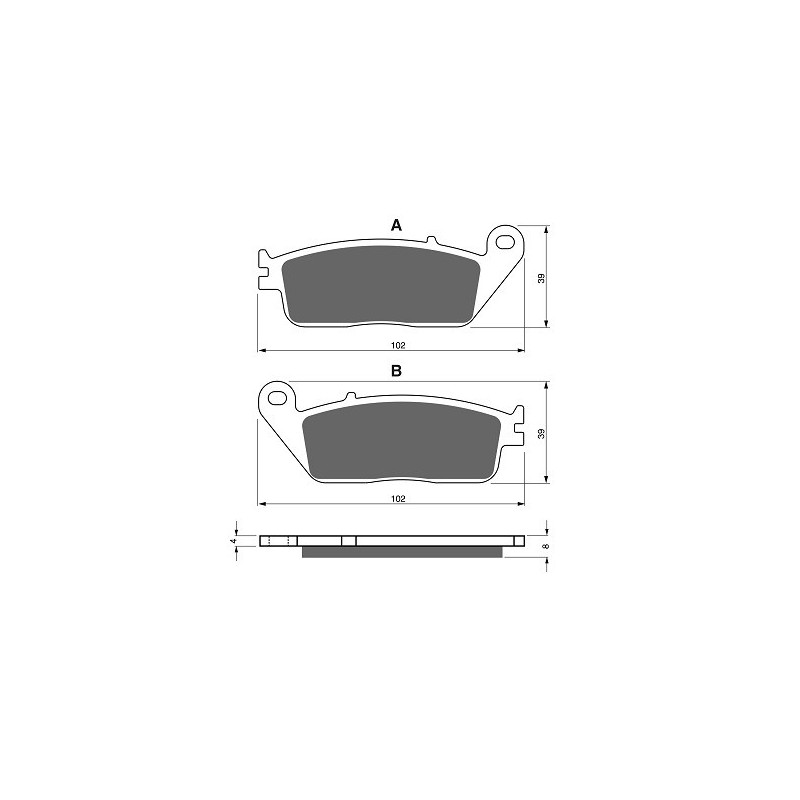 2 Kit plaquettes frein Av Ga et Av Dr Pour Honda VT 600 Shadow  de 1994 à 1997 - Image 3