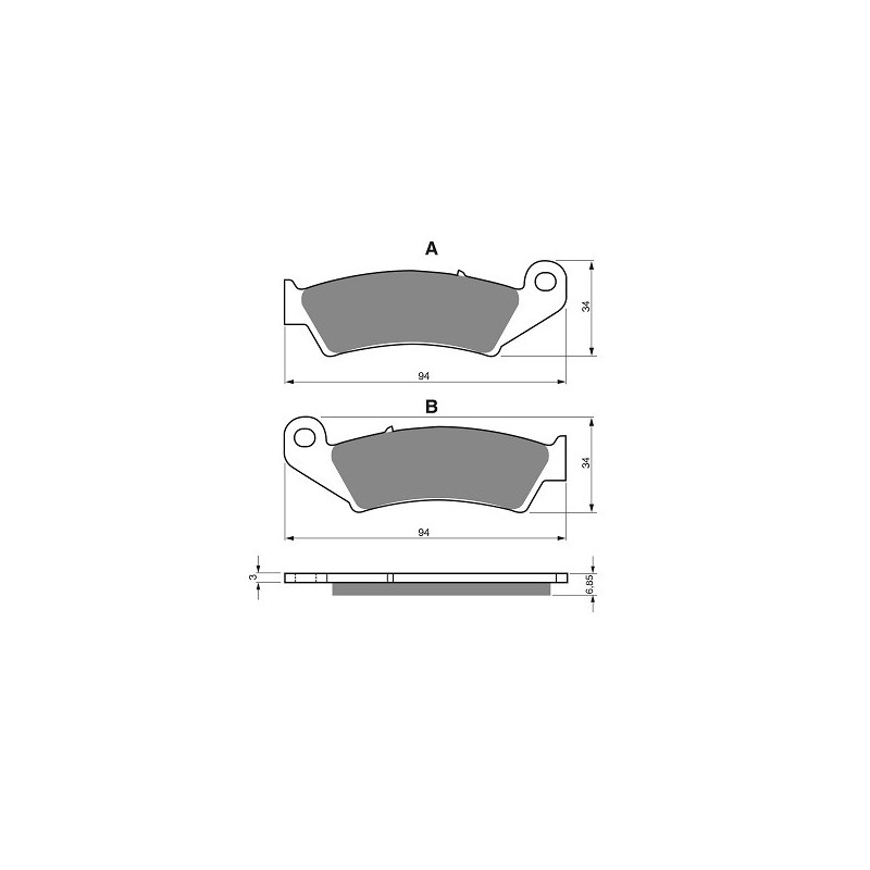 2 Kit plaquettes frein Av Ga et Av Dr Pour Honda XL 700 Transalp sans ABS de 2011 à 2013 - Image 3