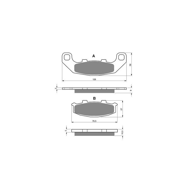 2 Kit plaquettes frein Av Ga et Av Dr Pour Kawasaki GPZ 500S Serie E  de 1994 à 2003 - Image 3