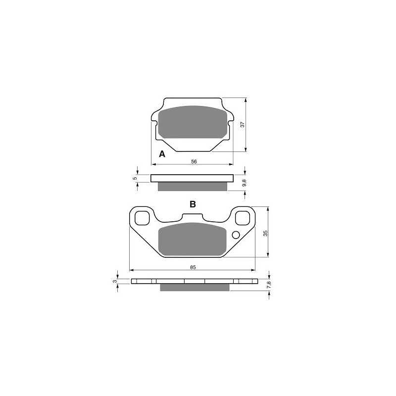 2 Kit plaquettes frein Av Ga et Av Dr Pour Suzuki LT-R 500 QuadRacer  de 1987 à 1990 - Image 3