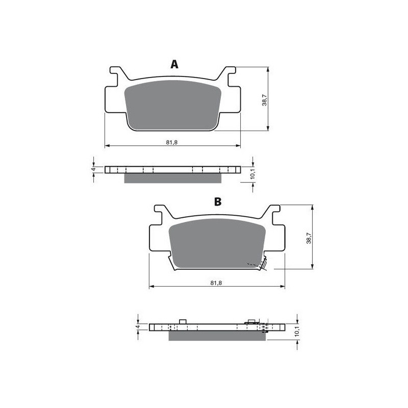 2 Kit plaquettes frein Av Ga et Av Dr Pour Honda TRX 500 Foreman  de 2005 à 2011 - Image 3