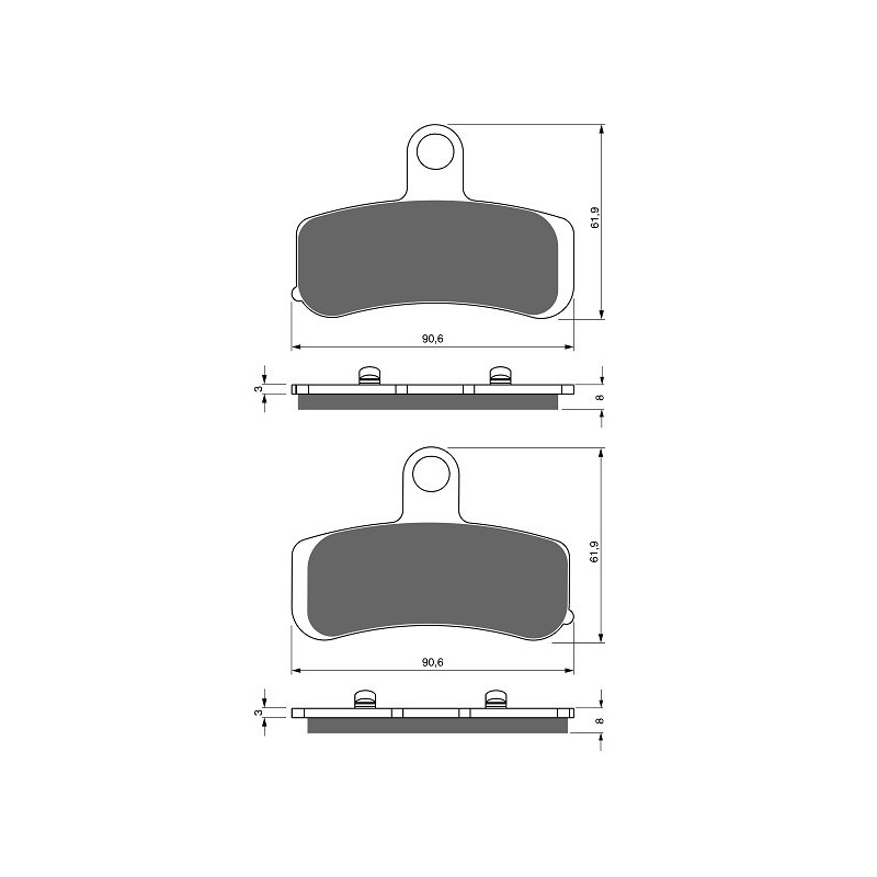 2 Kit plaquettes frein Av Ga et Av Dr Pour Harley-davidson Cvo Dyna Fat Bob FXDFSE de 2009 à 2010 - Image 3