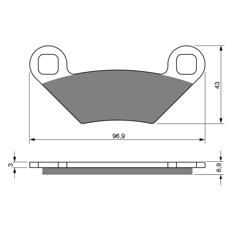 2 Kit plaquettes frein Av Ga et Av Dr Pour Polaris Sportsman 550 Toute version de 2009 à 2014 - Image 3