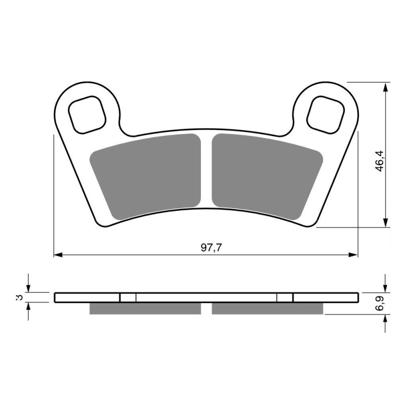 2 Kit plaquettes frein Av Ga et Av Dr Pour Polaris RZR 570  de 2012 à 2020 - Image 3