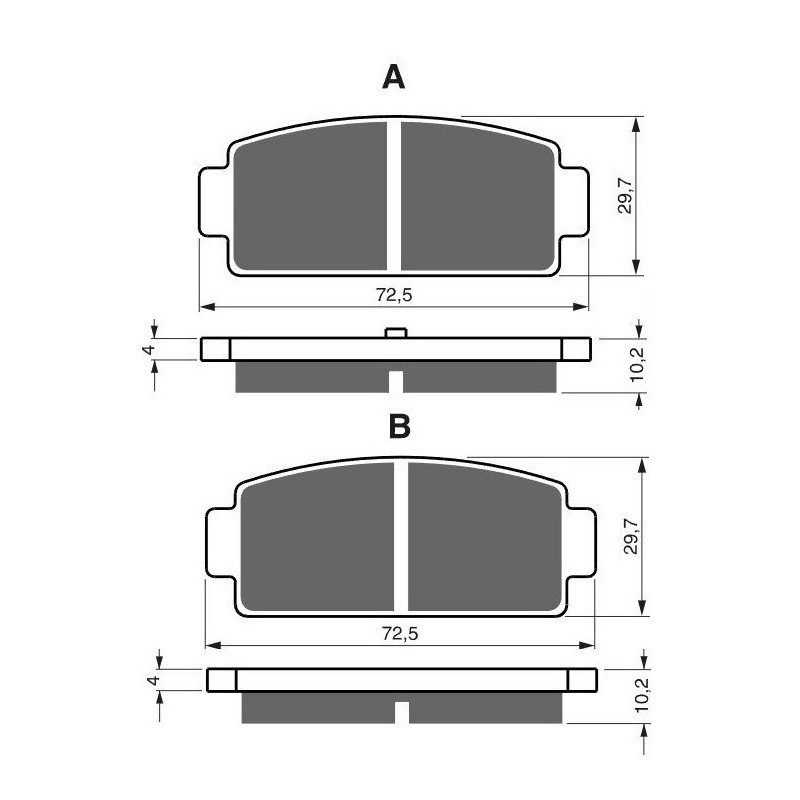 2 Kit plaquettes frein Av Ga et Av Dr Pour Cf-moto C-Force 600 EPS de 2018 à 2020 - Image 3