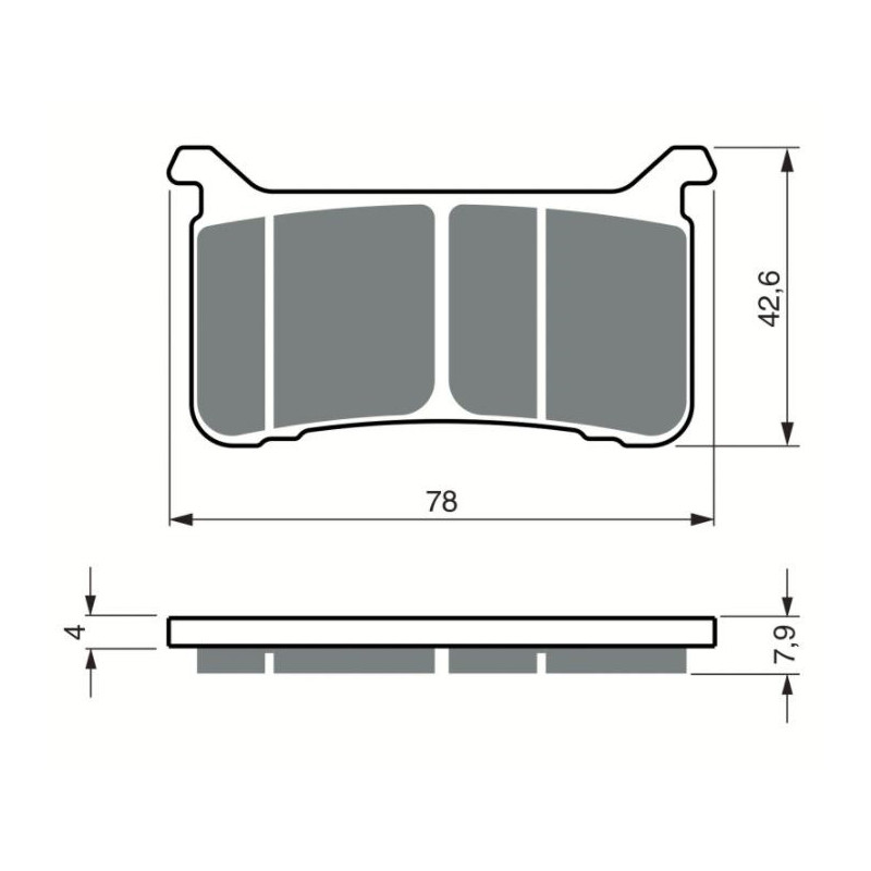 2 Kit plaquettes frein Av Ga et Av Dr Pour Honda CB 1000 R ABS de 2017 à 2021 - Image 3