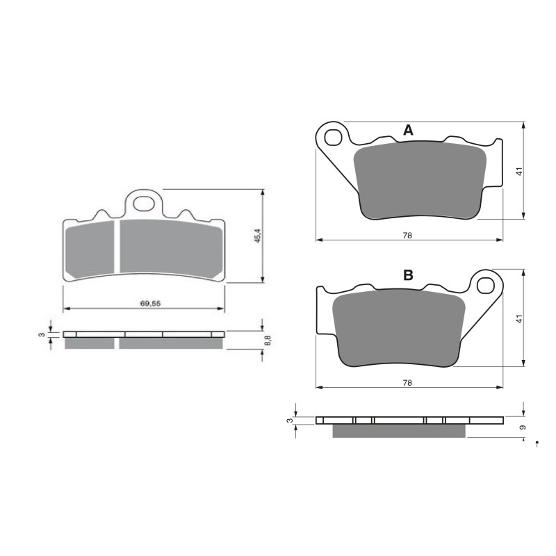 2 Kit plaquettes frein Avant et Arrière Pour Ktm Duke 390  de 2013 à 2020 - Image 3