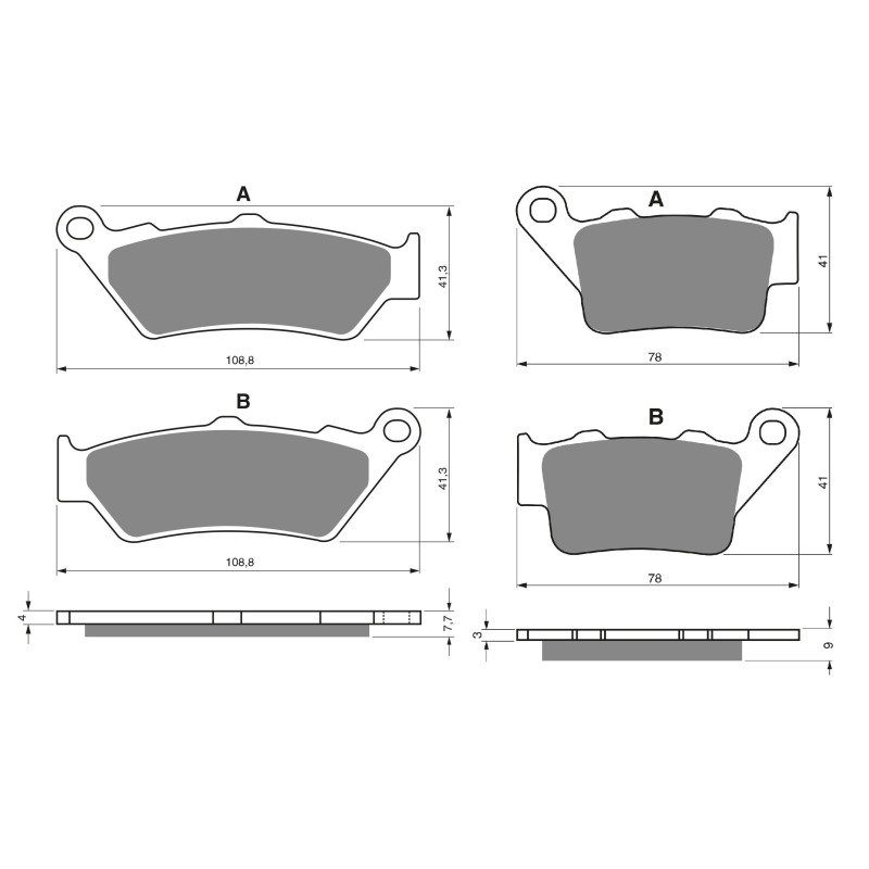 2 Kit plaquettes frein Avant et Arrière Pour Bmw C1 125  de 1999 à 2003 - Image 3