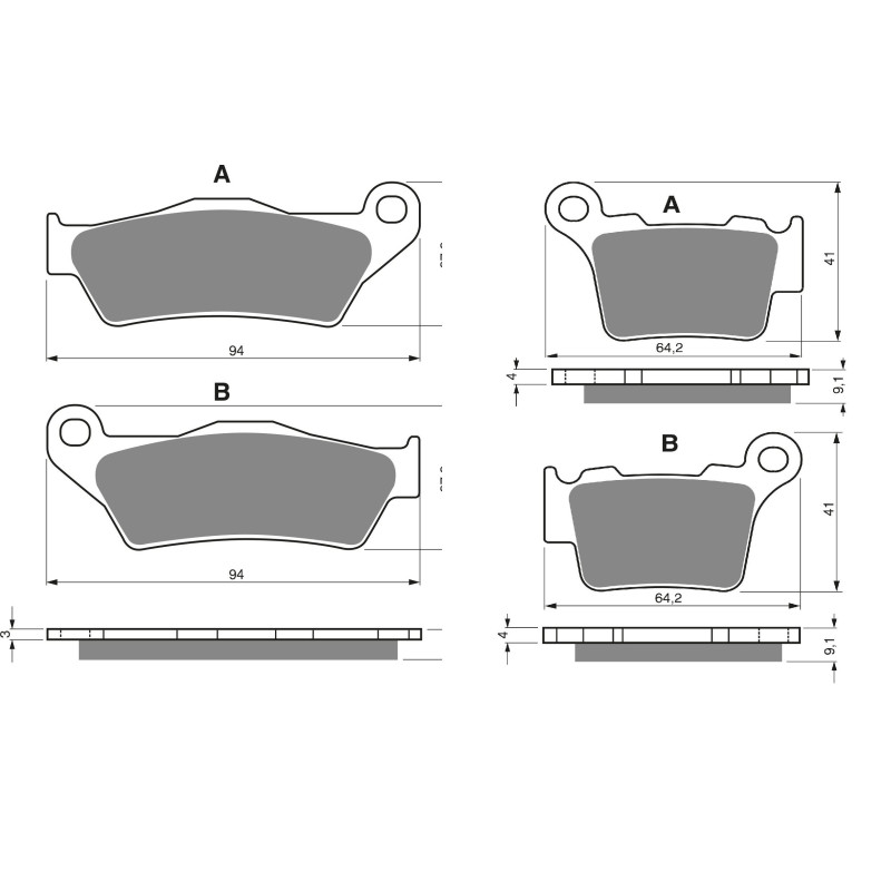 2 Kit plaquettes frein Avant et Arrière Pour Ktm SX-F 350  de 2011 à 2020 - Image 3