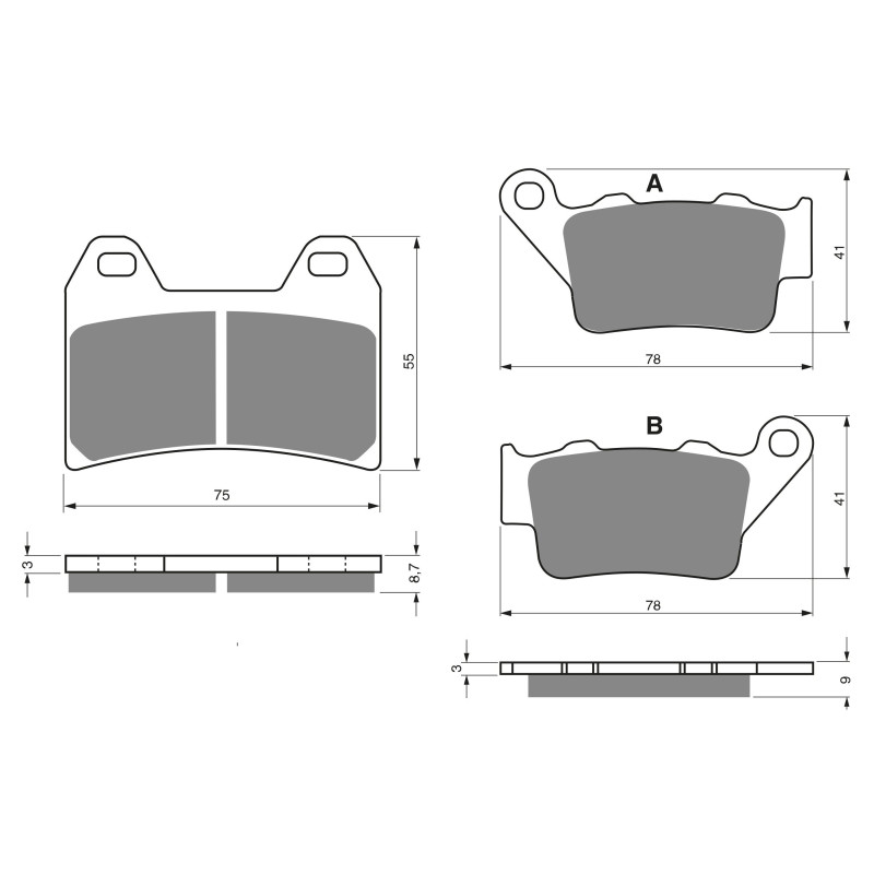 2 Kit plaquettes frein Avant et Arrière Pour Ktm SMC 660  de 2004 à 2006 - Image 3
