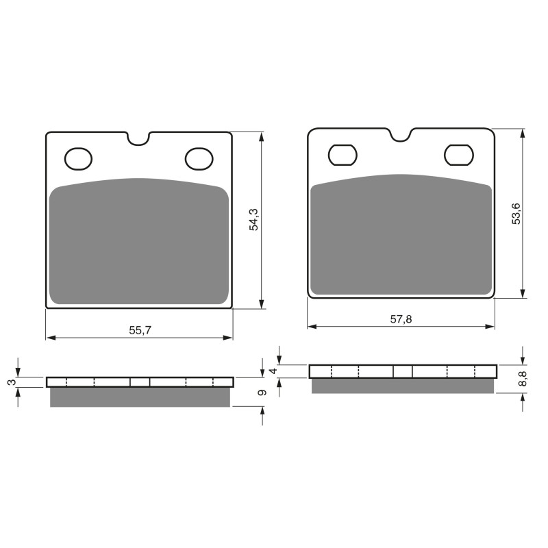 2 Kit plaquettes frein Avant et Arrière Pour Bmw K 75 RT  de 2005 à 2005 - Image 3