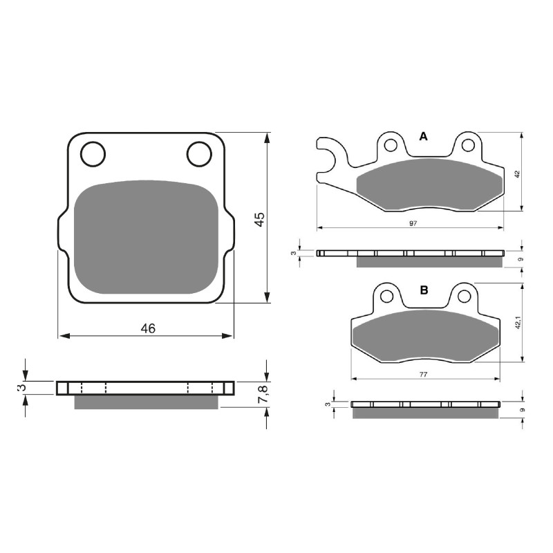 2 Kit plaquettes frein Avant et Arrière Pour Kawasaki KLX 230  de 2020 à 2020 - Image 3
