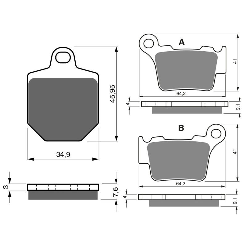 2 Kit plaquettes frein Avant et Arrière Pour Ktm SMR 450  de 2007 à 2013 - Image 3