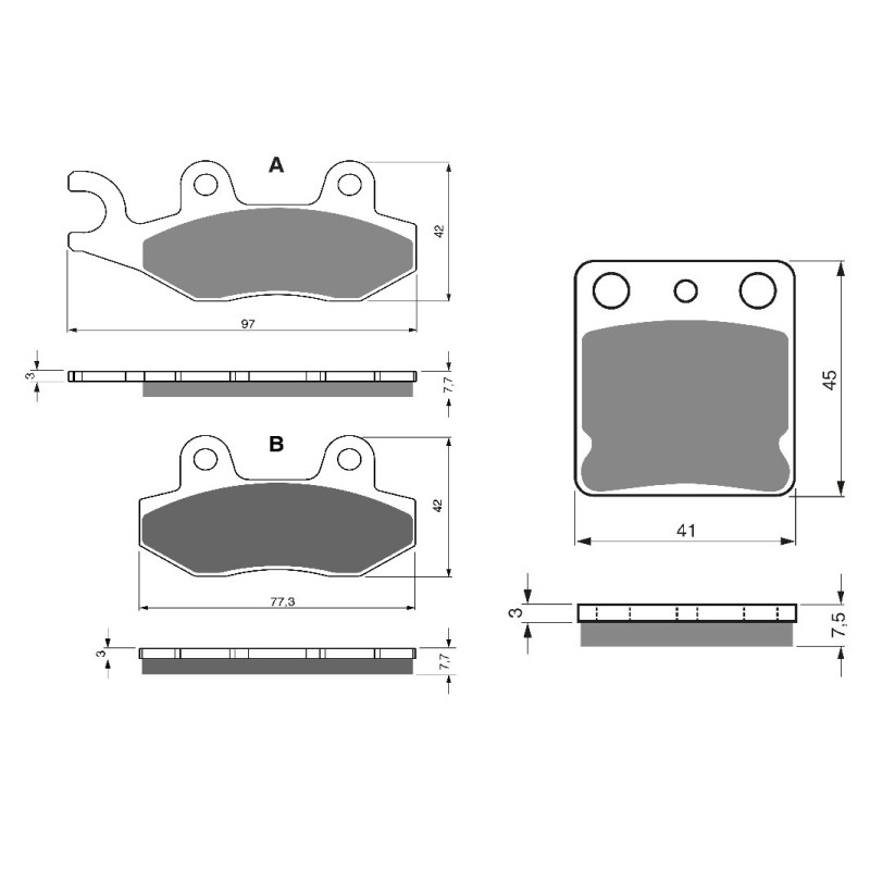 2 Kit plaquettes frein Avant et Arrière Pour Kawasaki KLX 150L  de 2014 à 2014 - Image 3