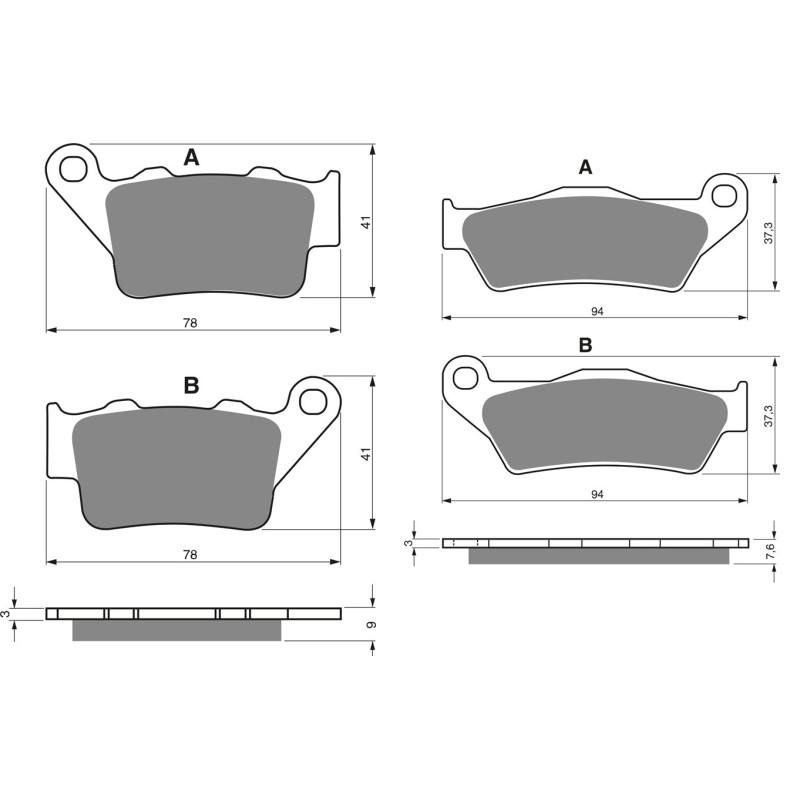 2 Kit plaquettes frein Avant et Arrière Pour Husqvarna Supermotard 125  de 1999 à 2013 - Image 3