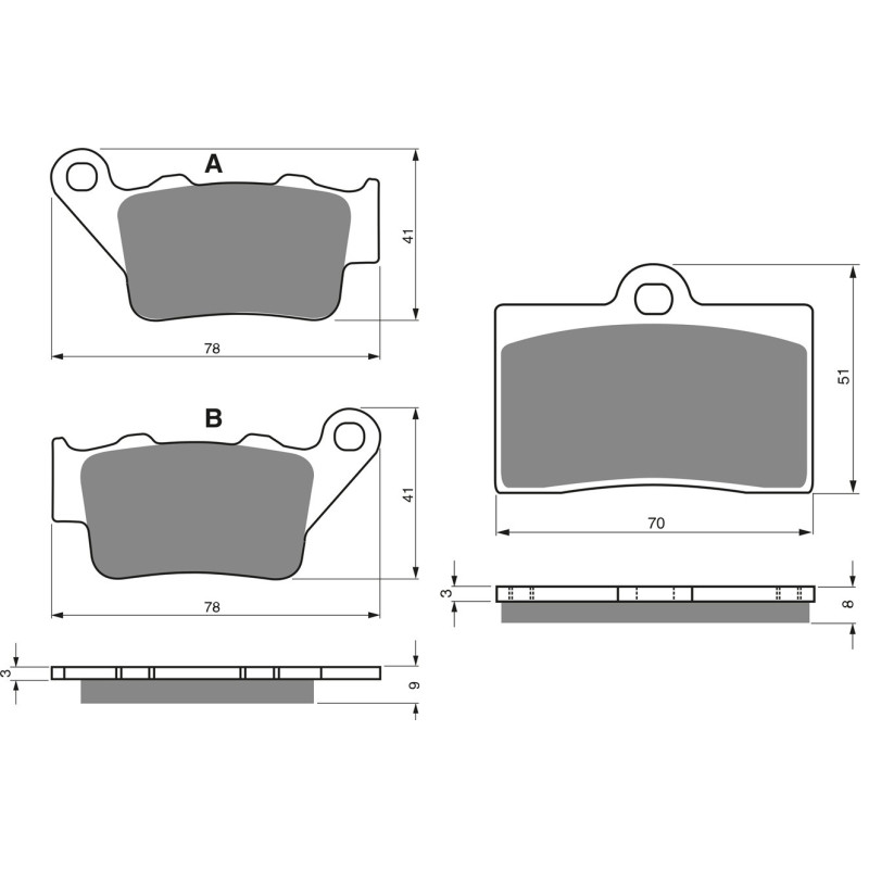 2 Kit plaquettes frein Avant et Arrière Pour Husqvarna SM 450  de 2003 à 2004 - Image 3