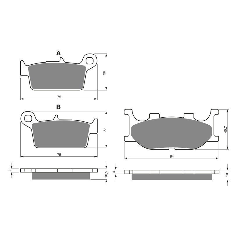 2 Kit plaquettes frein Avant et Arrière Pour Husqvarna WXE 125  de 2007 à Nc - Image 3