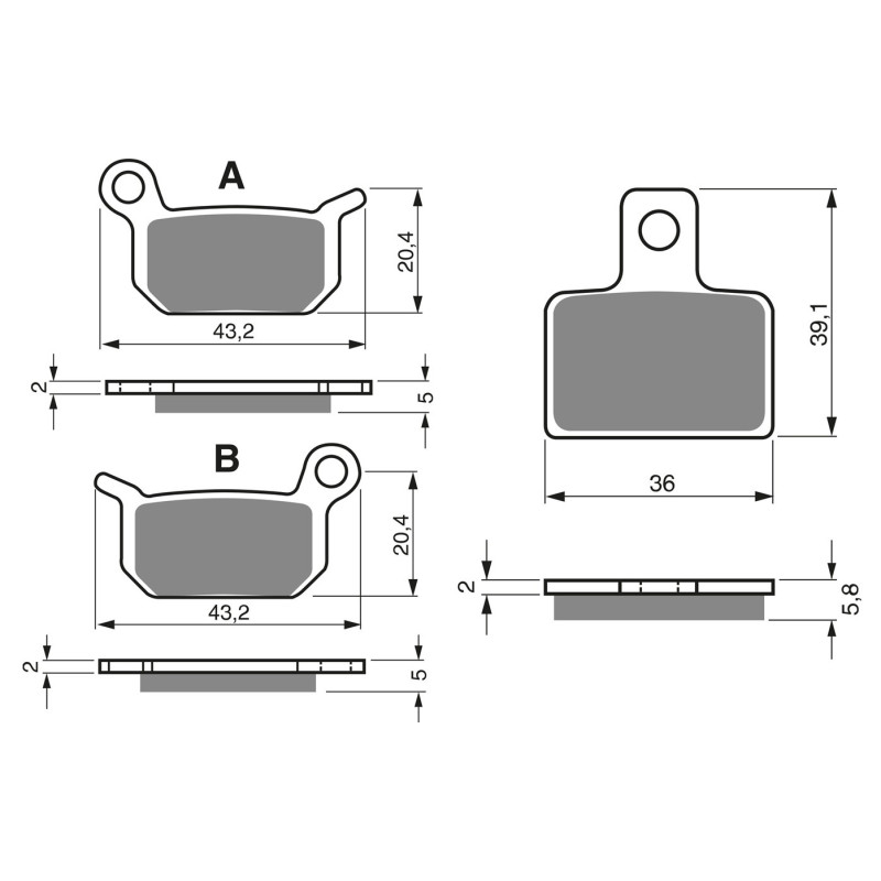 2 Kit plaquettes frein Avant et Arrière Pour Husqvarna CR 50  de 2005 à Nc - Image 3