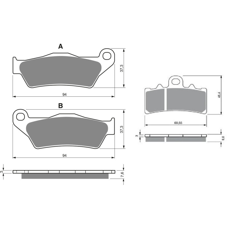 2 Kit plaquettes frein Avant et Arrière Pour Ktm Duke 200  de 2012 à 2019 - Image 3