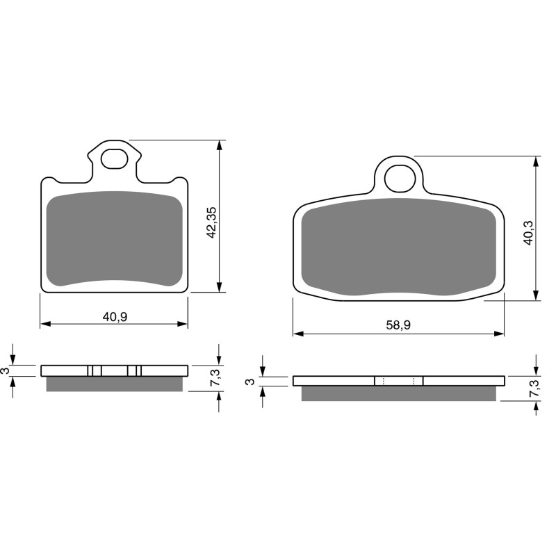 2 Kit plaquettes frein Avant et Arrière Pour Ktm Freeride 250 R F de 2017 à 2020 - Image 3